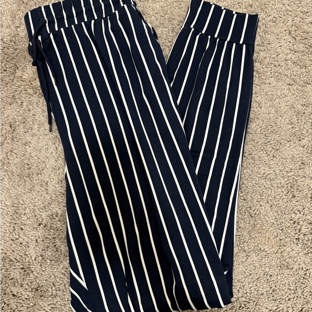 Striped Black and White Women's Pants